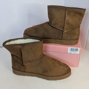 💥Clearance Price💥Warm Fur Lined Ankle Bootie Chestnut Brown Size 9